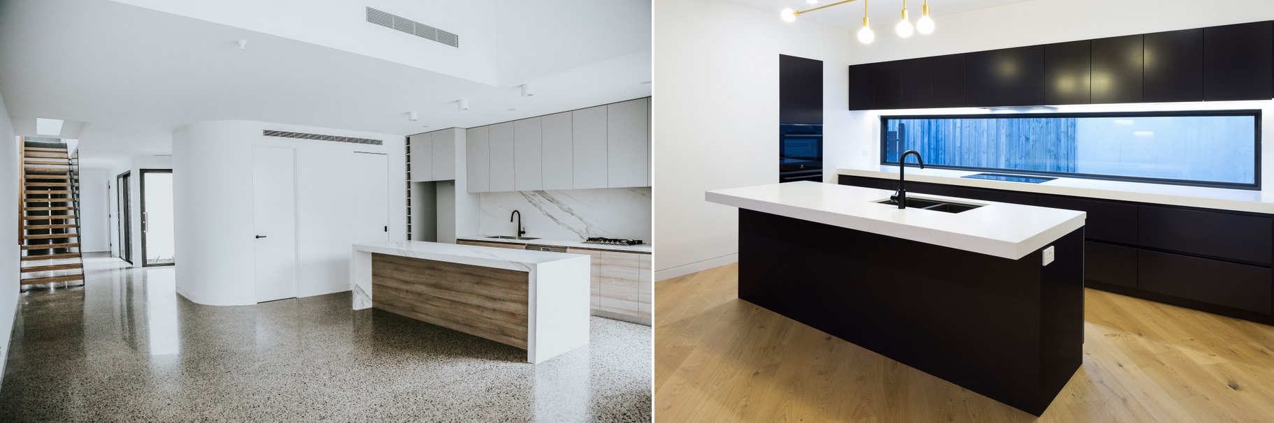 Two luxury kitchens side by side built by AGN Builders.