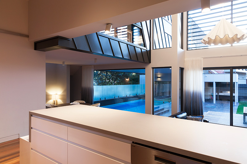 Timber and bluestone finishes inside the Canterbury renovation